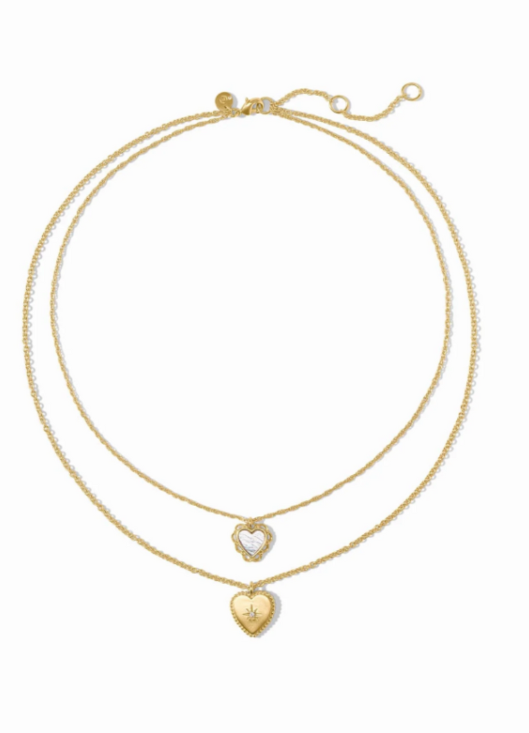 JV Heart Duo Delicate Necklace