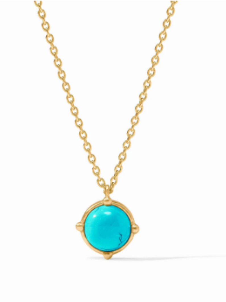 JV Honeybee Solitaire Necklace: Turquoise