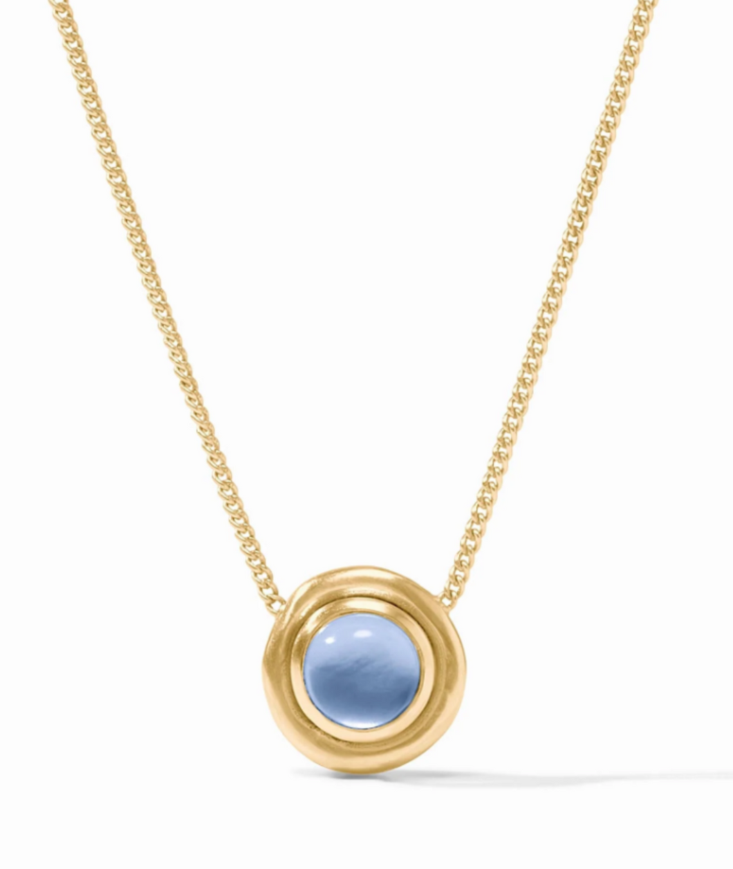 JV Wave Stone Delicate Necklace: Blue