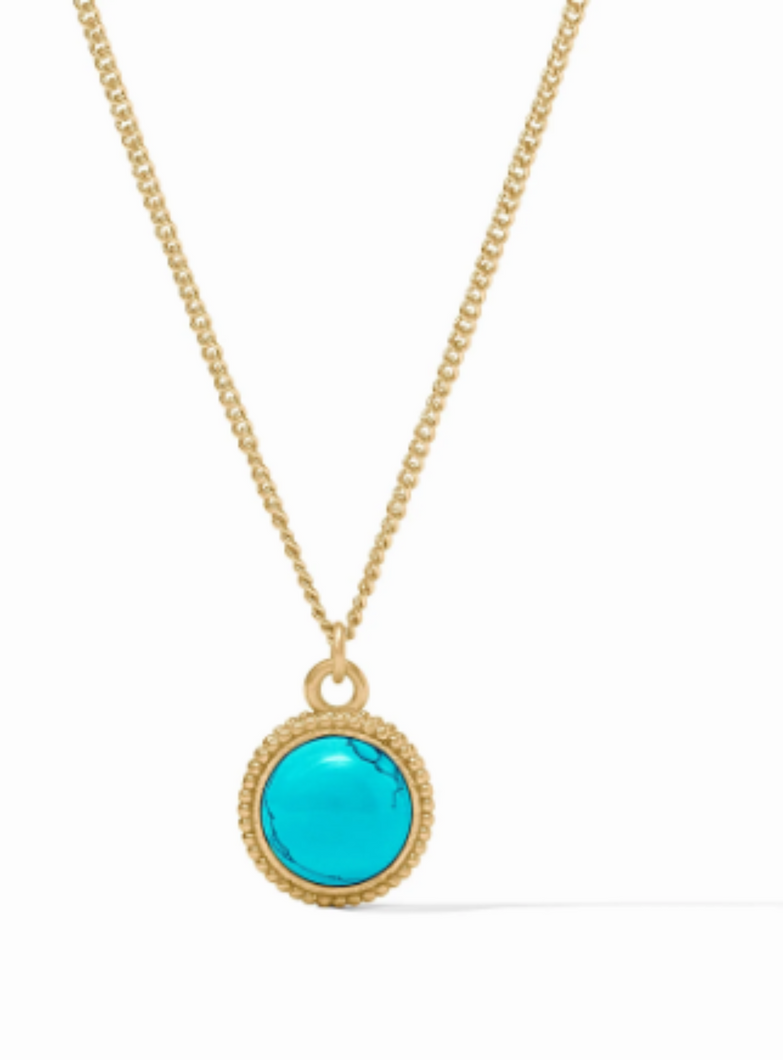 JV Fleur de Lis Necklace: Turquoise