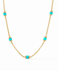 JV Hydra Delicate Station Necklace: Turquoise