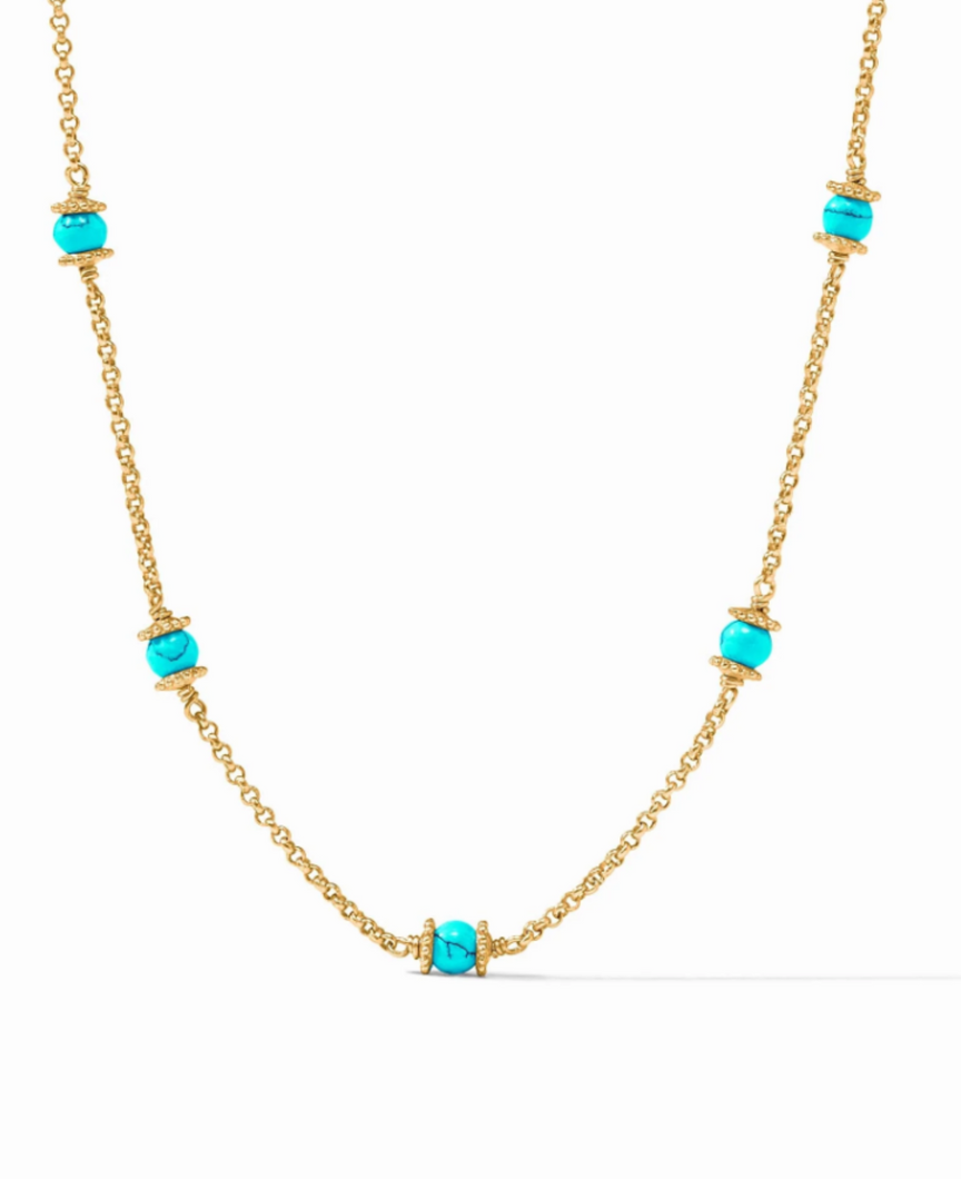JV Hydra Delicate Station Necklace: Turquoise