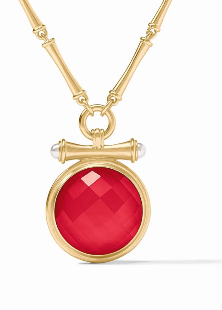 JV Bamboo Statement Necklace: Strawberry
