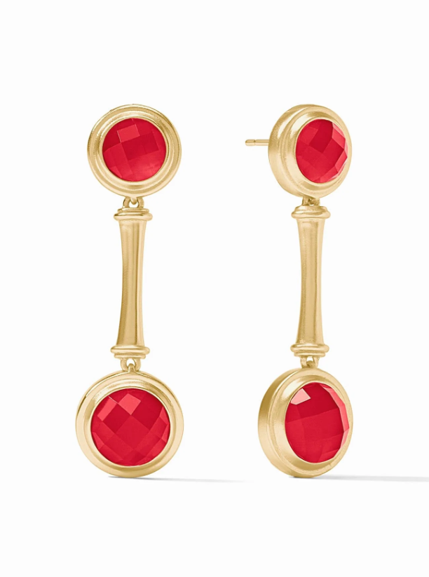 JV Bamboo Statement Earrings: Strawberry