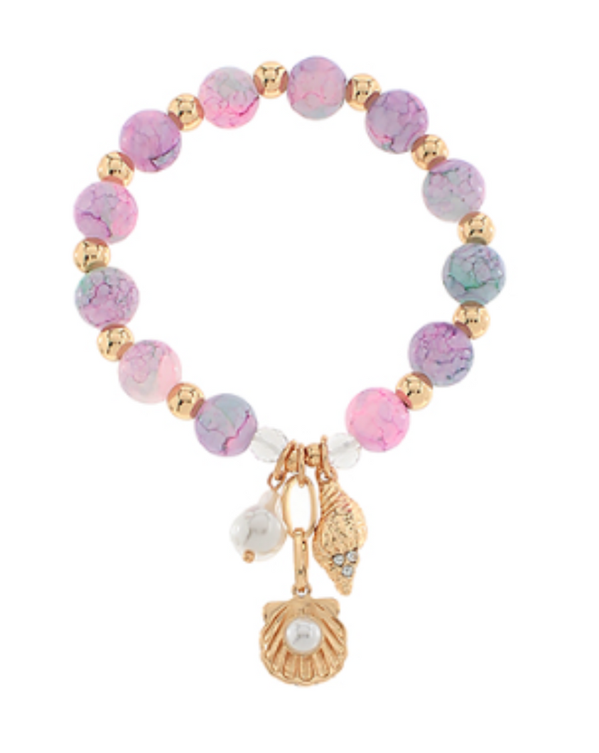 Shell Charm Bracelet: Pink