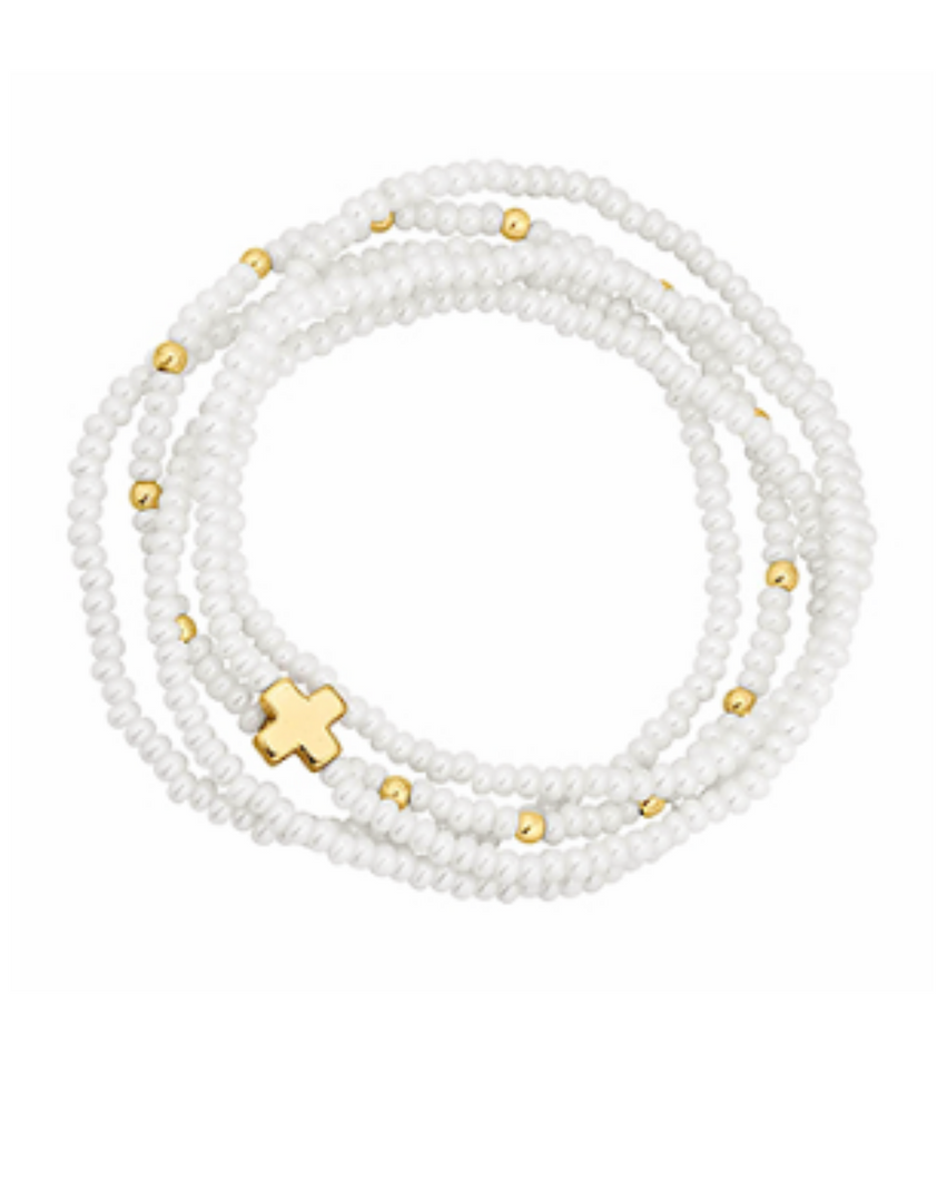 White Cross Bead Set