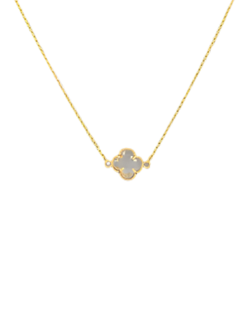 Clear Clover Necklace