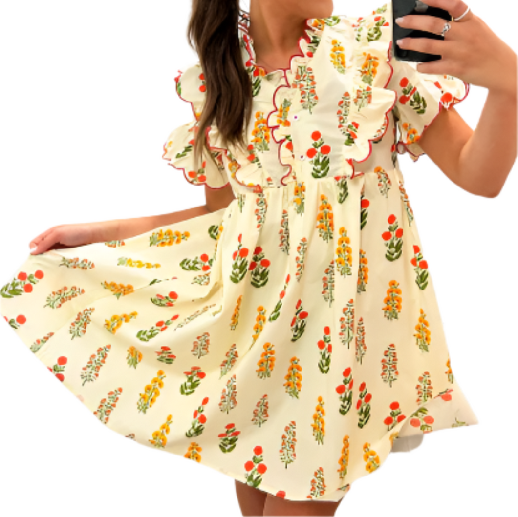Hannah Dress: Cream