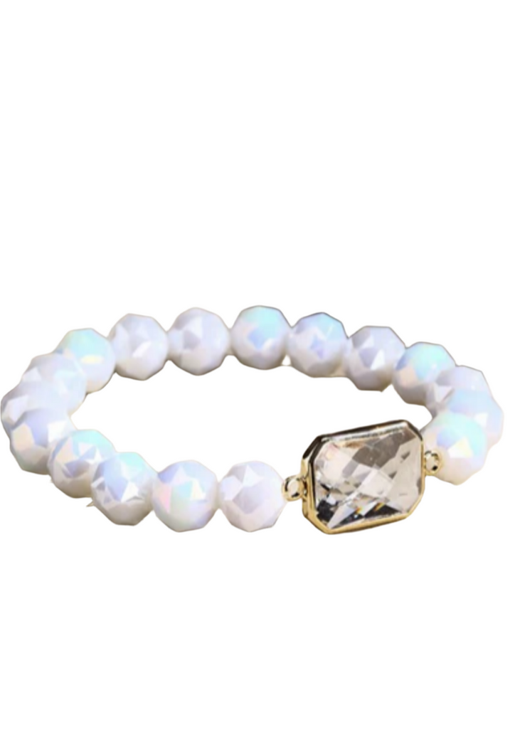 Stack Glass Bracelet: White