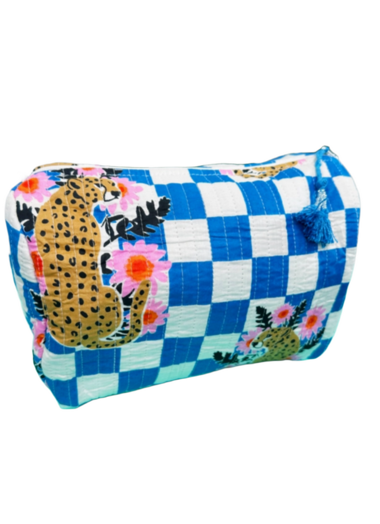 Jag Check Makeup Bag: Blue