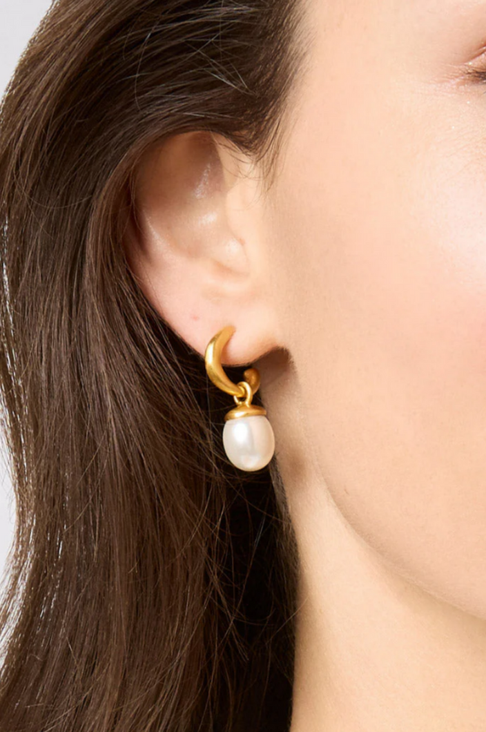 JV Wave Hoop & Charm Earrings
