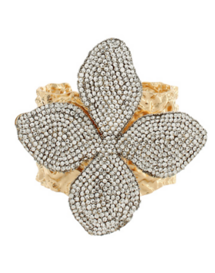 Crystal Flower Cuff