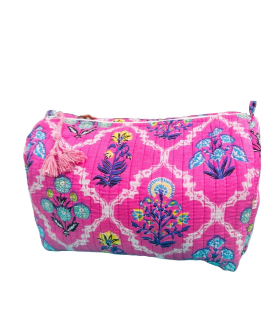 Pink Wildflower Makeup Bag