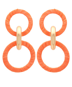 Orange Link Earrings