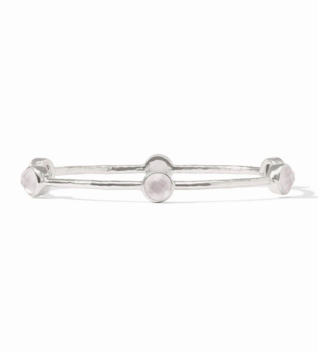 JV Silver Milano Luxe Clear Bangle: Medium