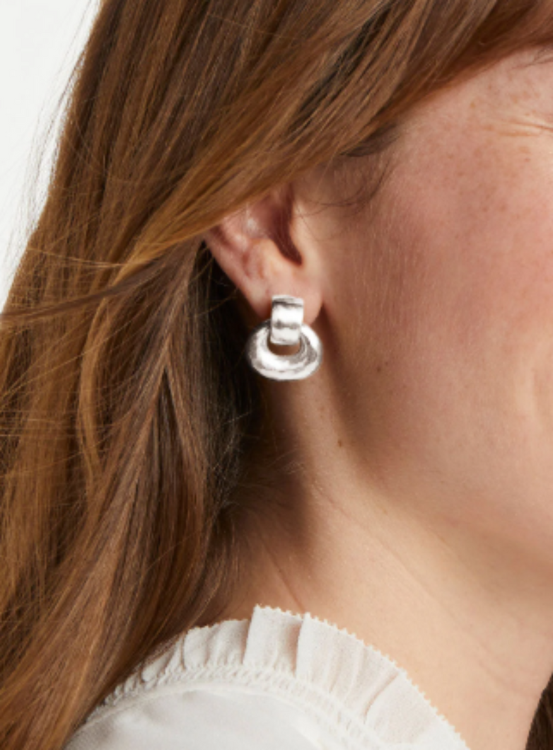 JV Silver Avalon Doorknocker Earrings