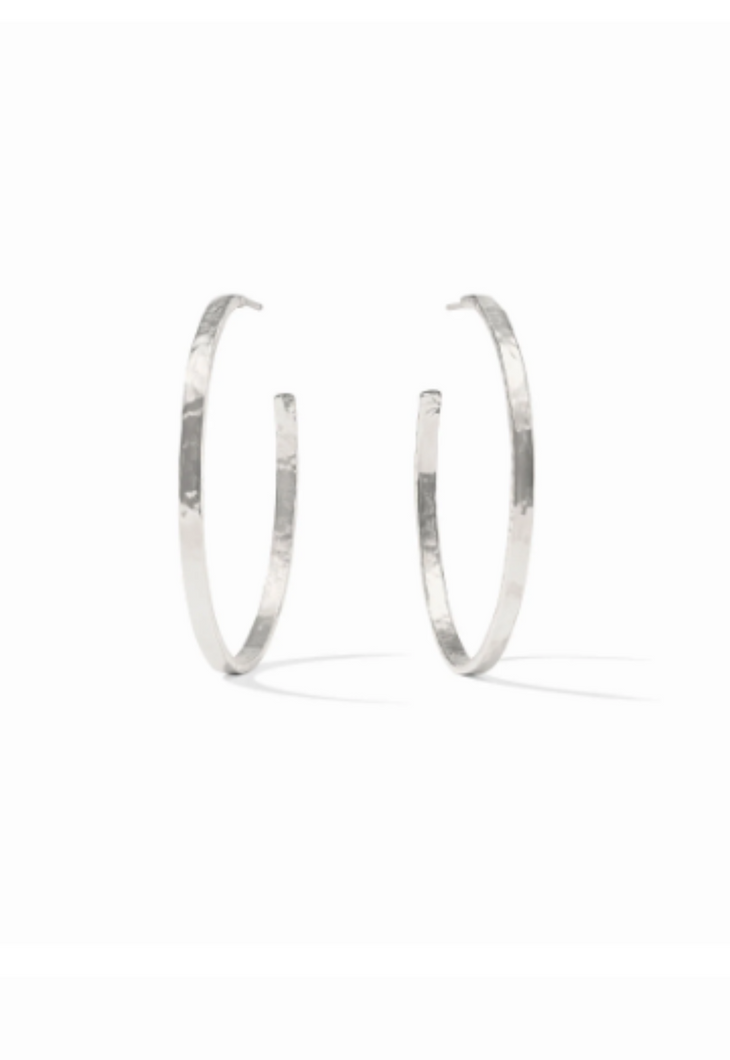 JV Silver Crescent Hoops: Large