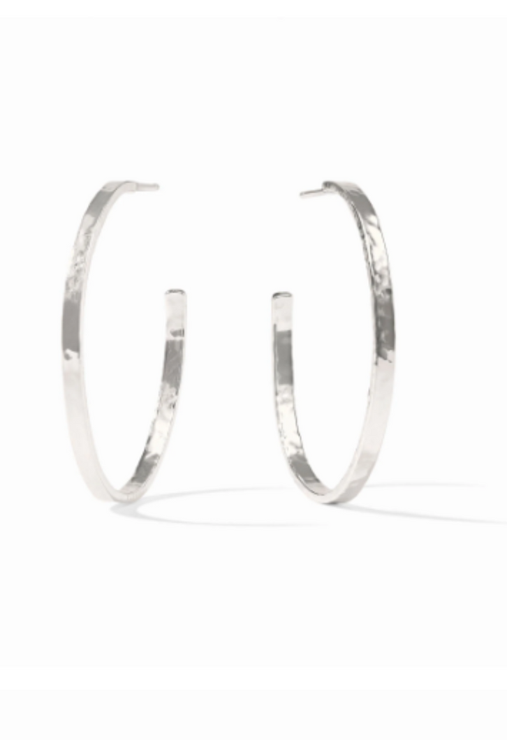 JV Silver Crescent Hoops: XL