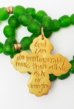 Load image into Gallery viewer, Ephesians 3:20 Green Necklace