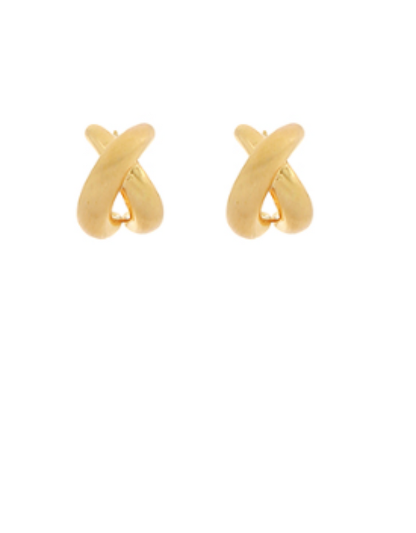 Satin Gold X Earrings