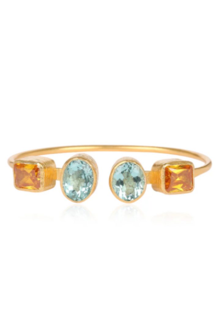 Citrine & Aquamarine Bangle