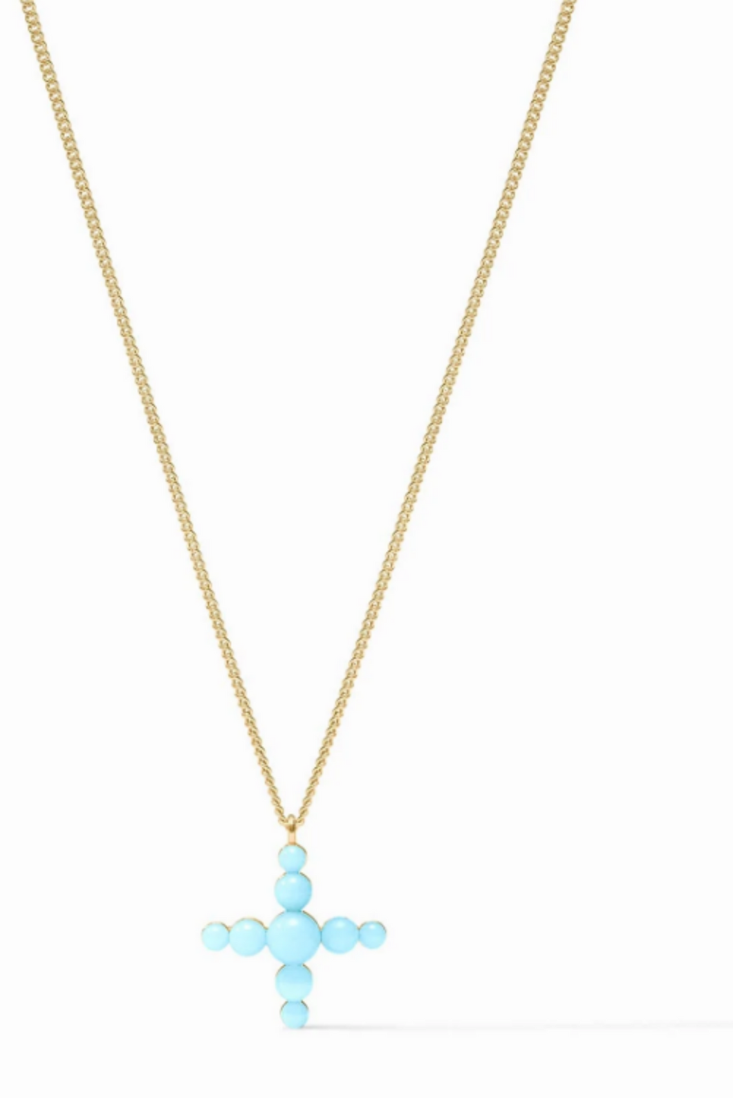 JV Gumdrop Cross Necklace: Blue