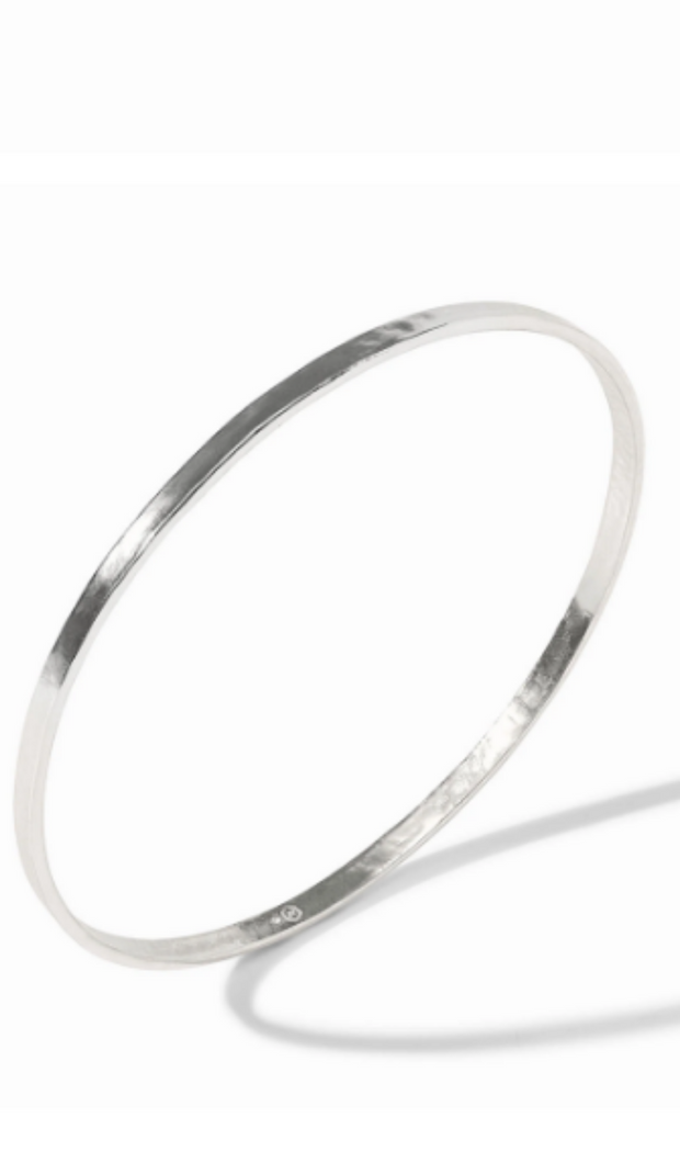 JV Crescent Silver Bangle: Medium