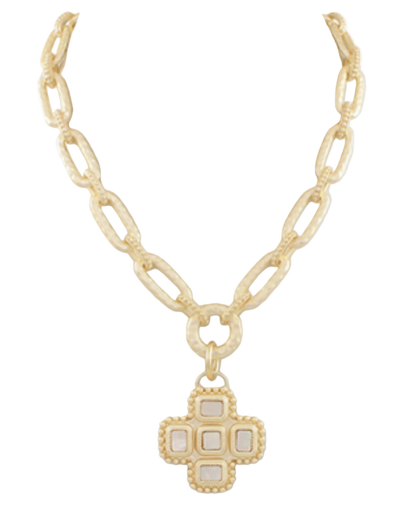 14 K Plated Cross Necklace