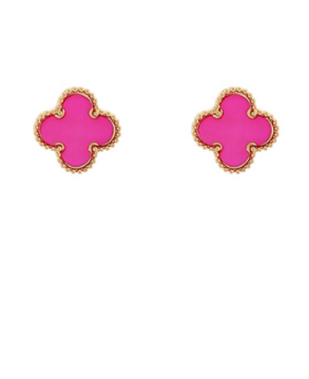 Pink Clover Studs