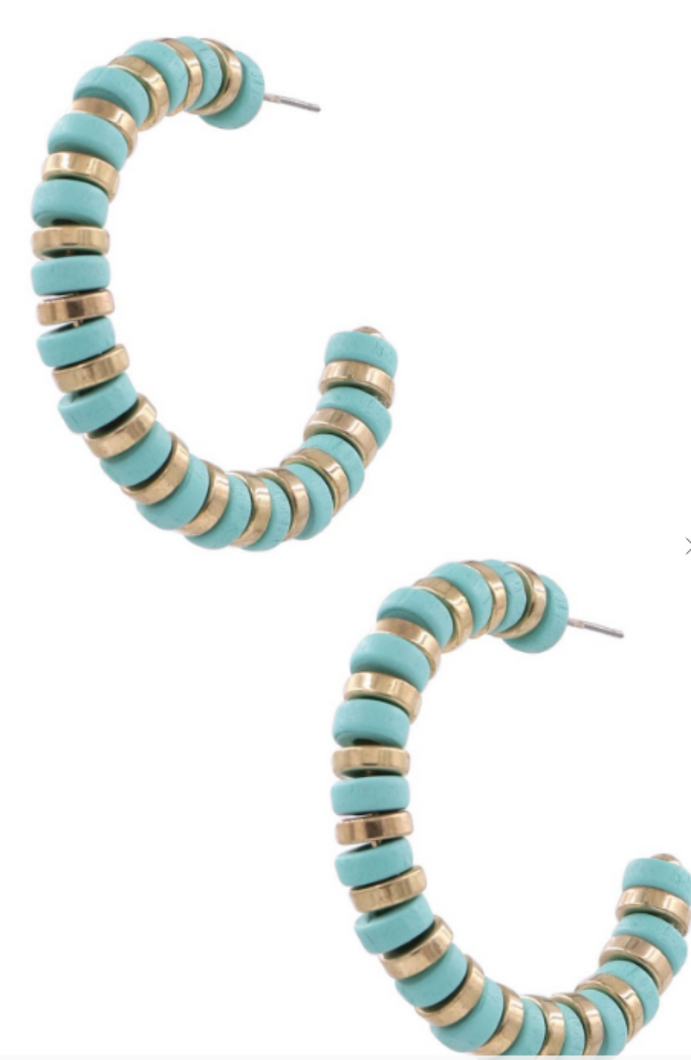 Turq. Disc Hoops