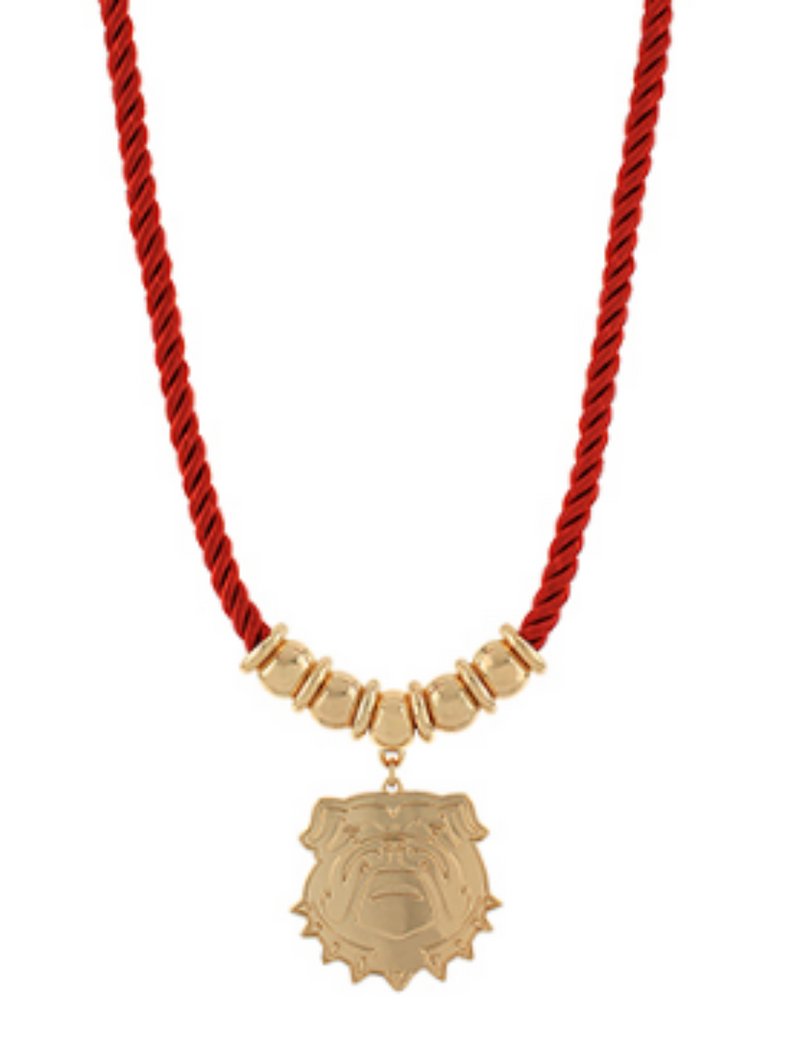 Red UGA Cord Necklace