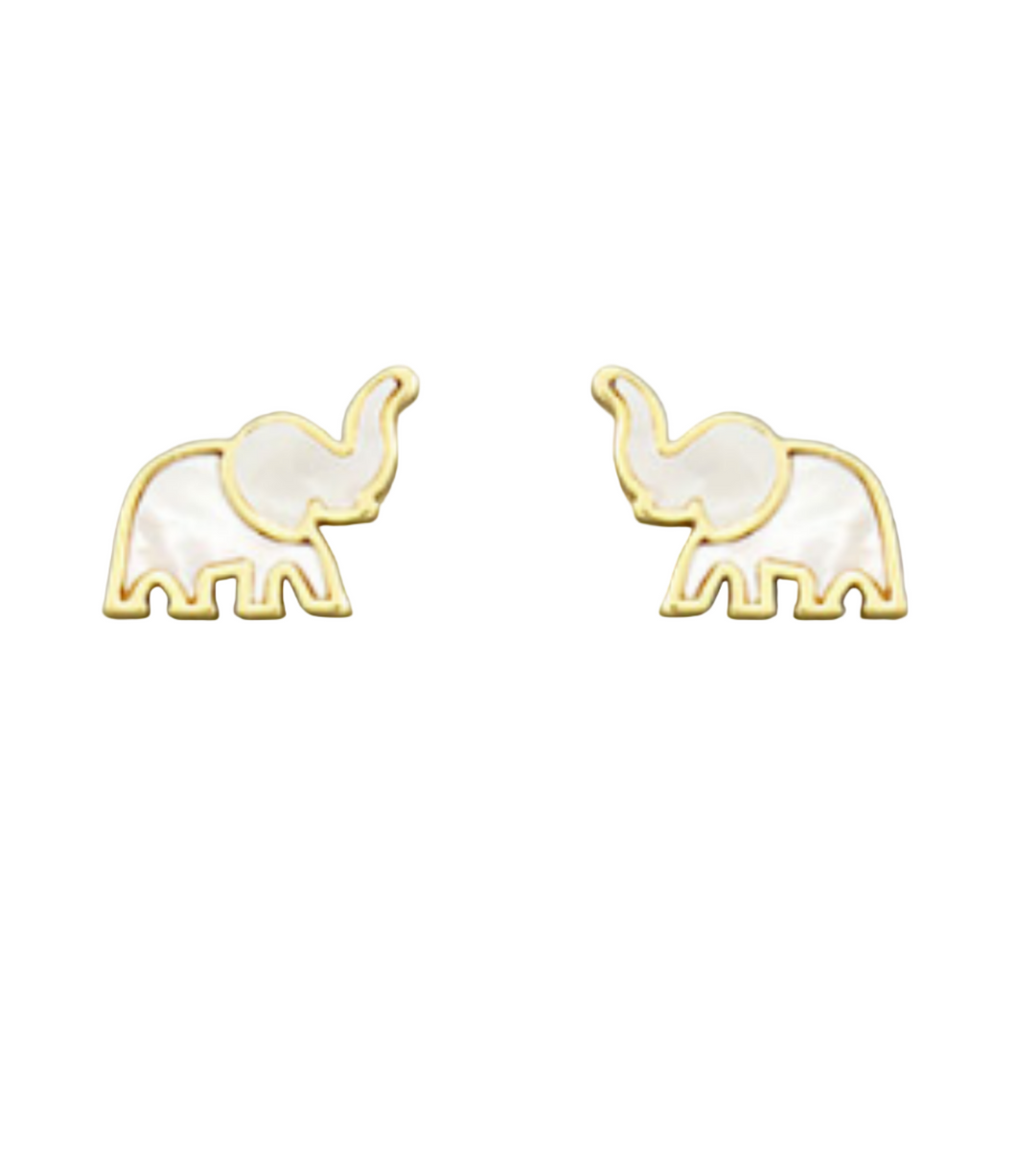 Gold Elephant Studs