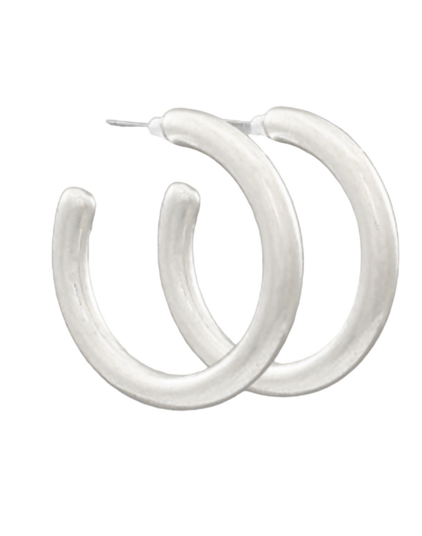 40 MM Silver Hoops
