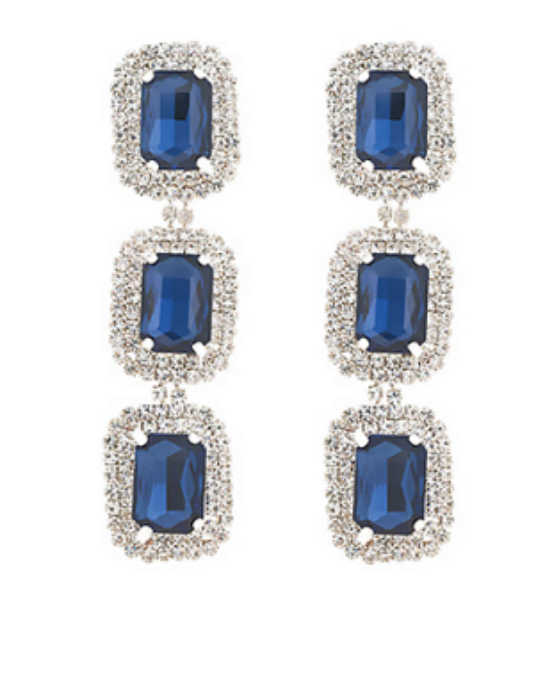 Blue Crystal Drop Earrings