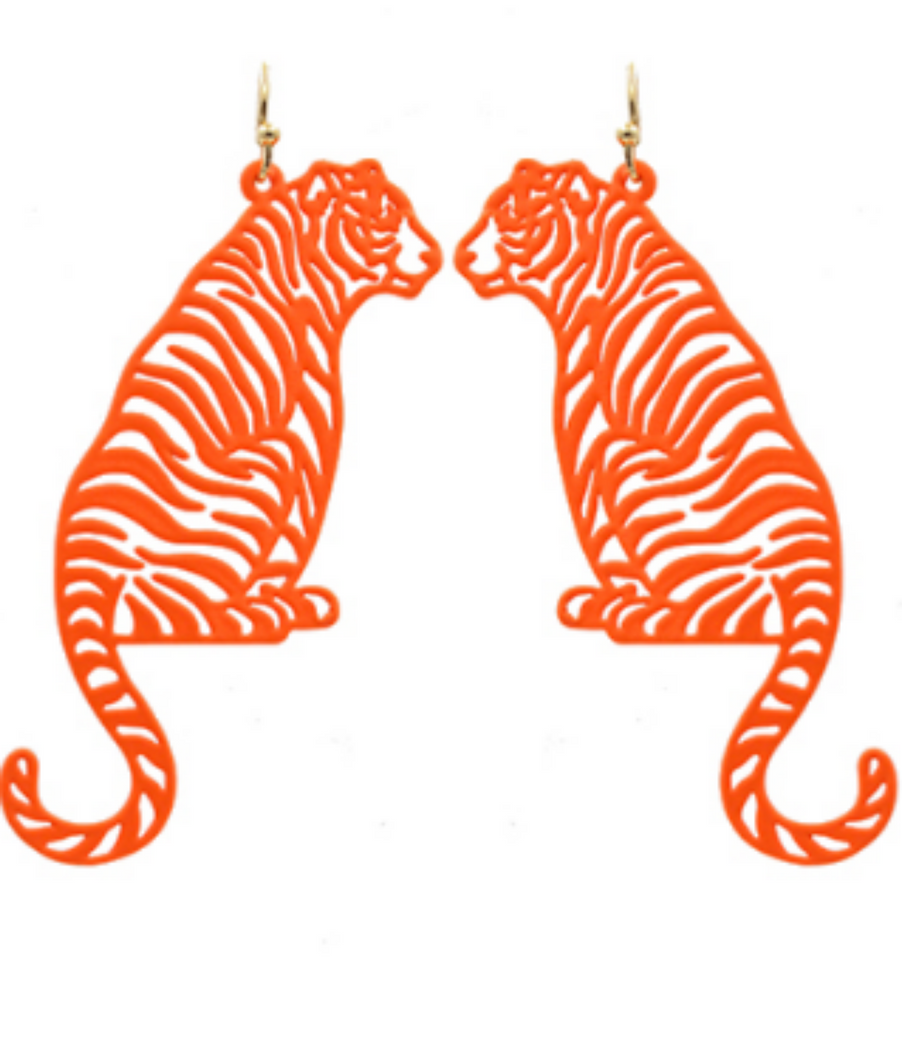 Orange Tiger Earrings
