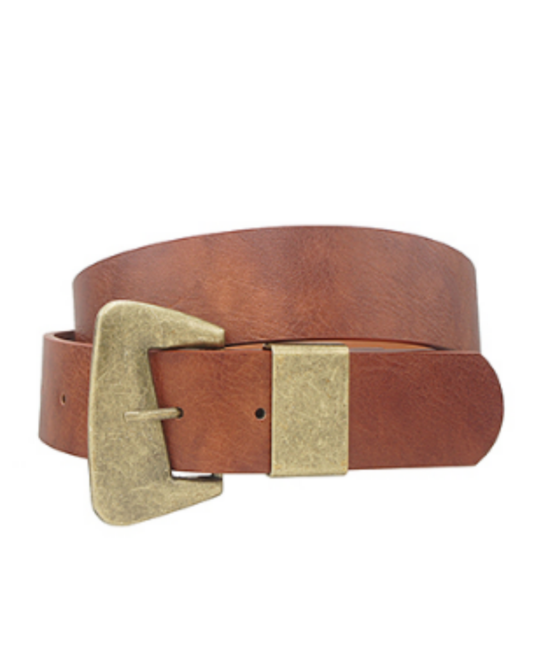 Angled Buckle Belt: Brown