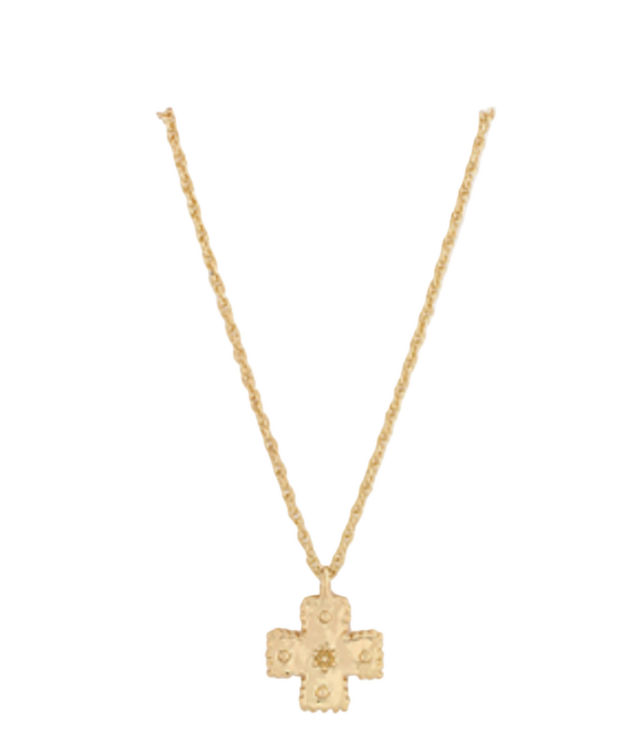 Textured Cross Necklace