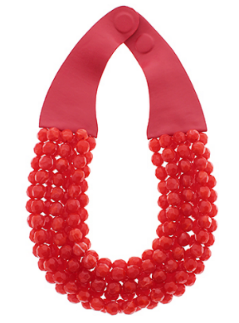 Agate Necklace: Red