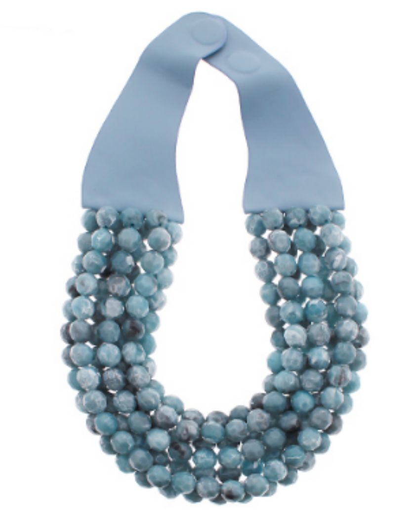 Agate Necklace: Blue