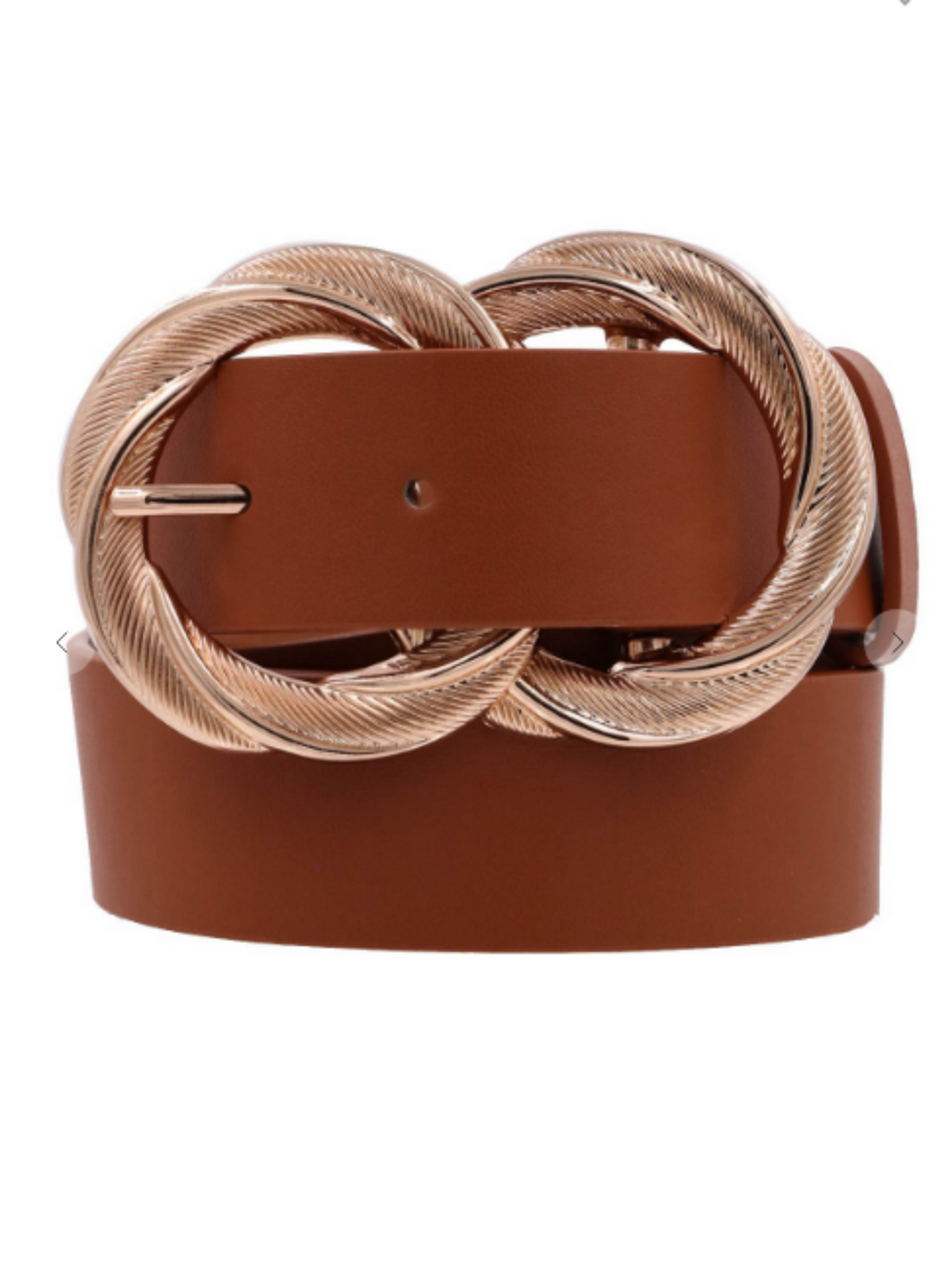 Twist Buckle Belt: Brown