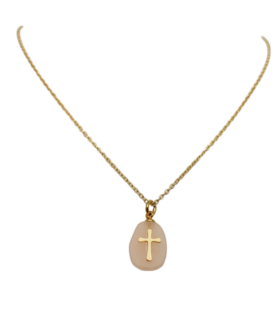 Stone Cross Necklace