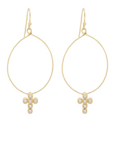 CZ Cross Earrings