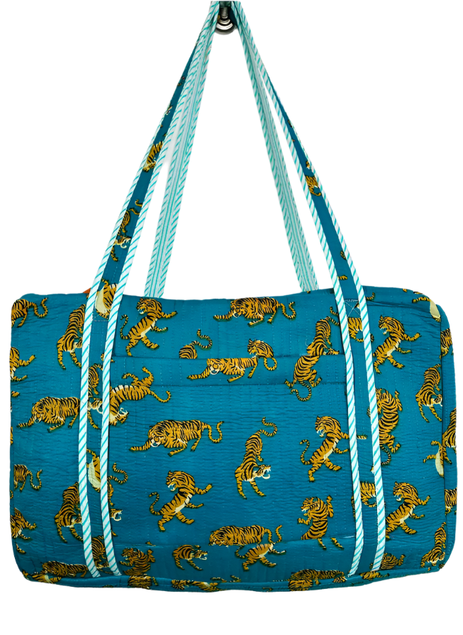 Teal Tiger Weekender Bag