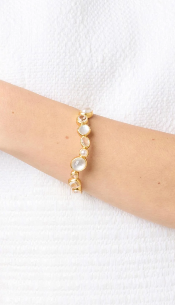 JV Kaleidoscope Hinge Bangle: Clear