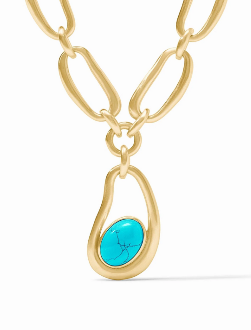JV Wave Statement Necklace: Turquoise