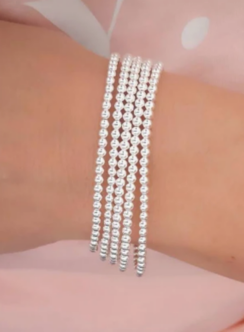 5 Silver Bead Stack