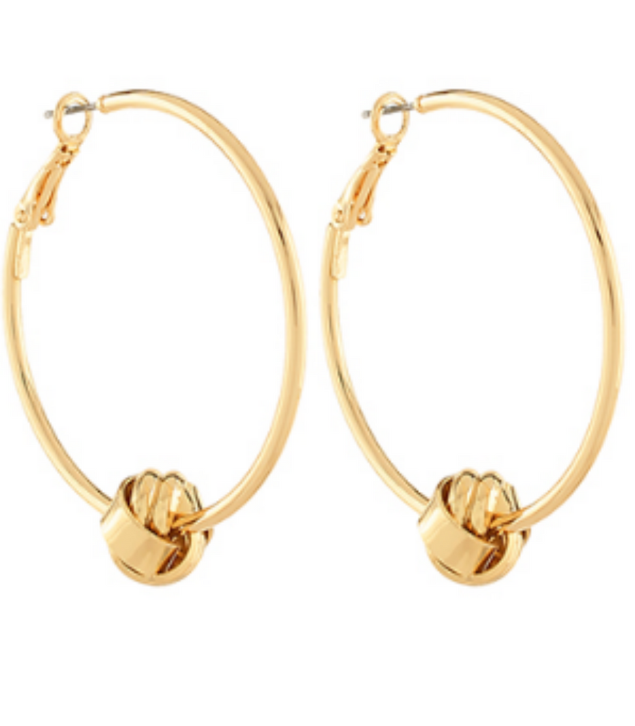 Gold Knot Hoops