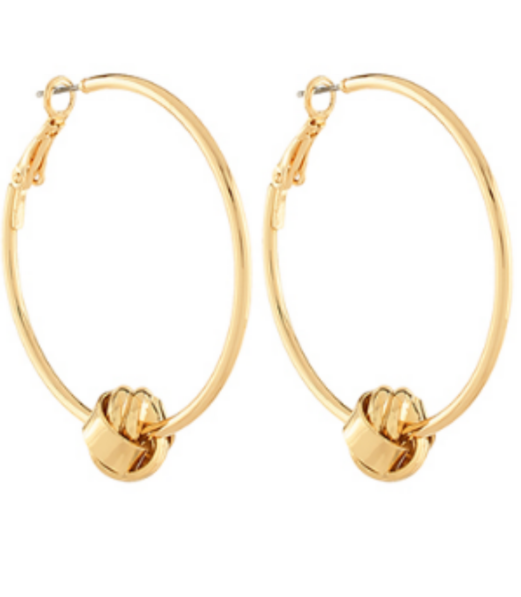 Gold Knot Hoops