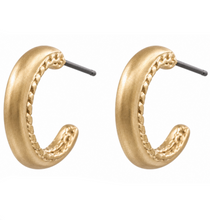 Load image into Gallery viewer, Worn Gold Huggies