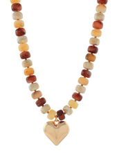 Load image into Gallery viewer, Brown Heart Necklace